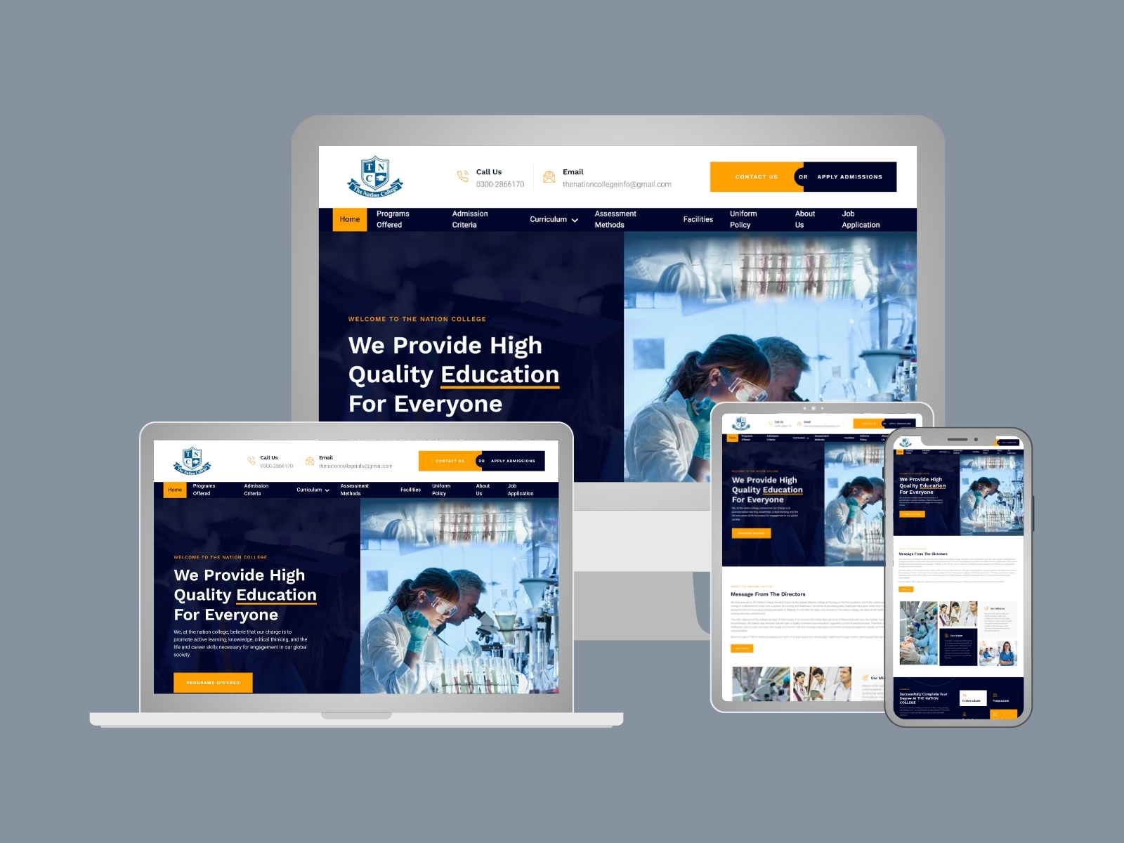 Nursing College Website Development