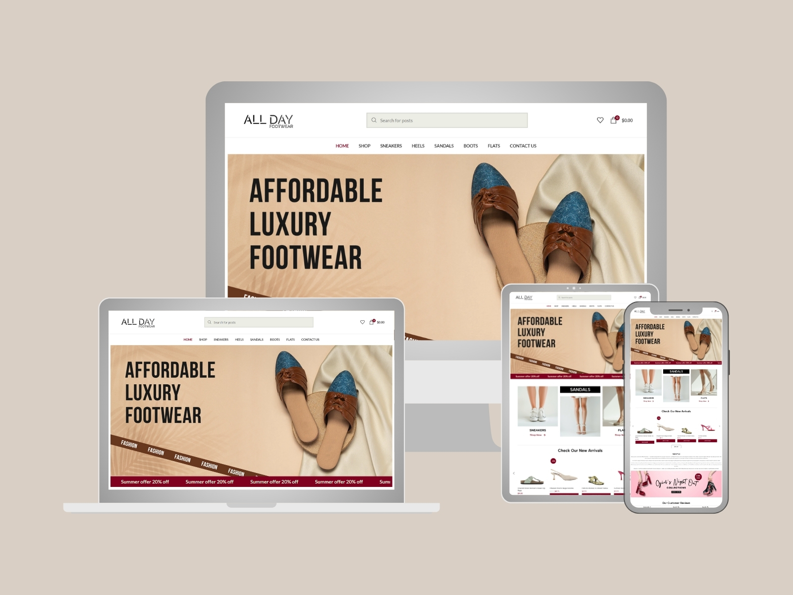 Website Development for Ladies Shoes