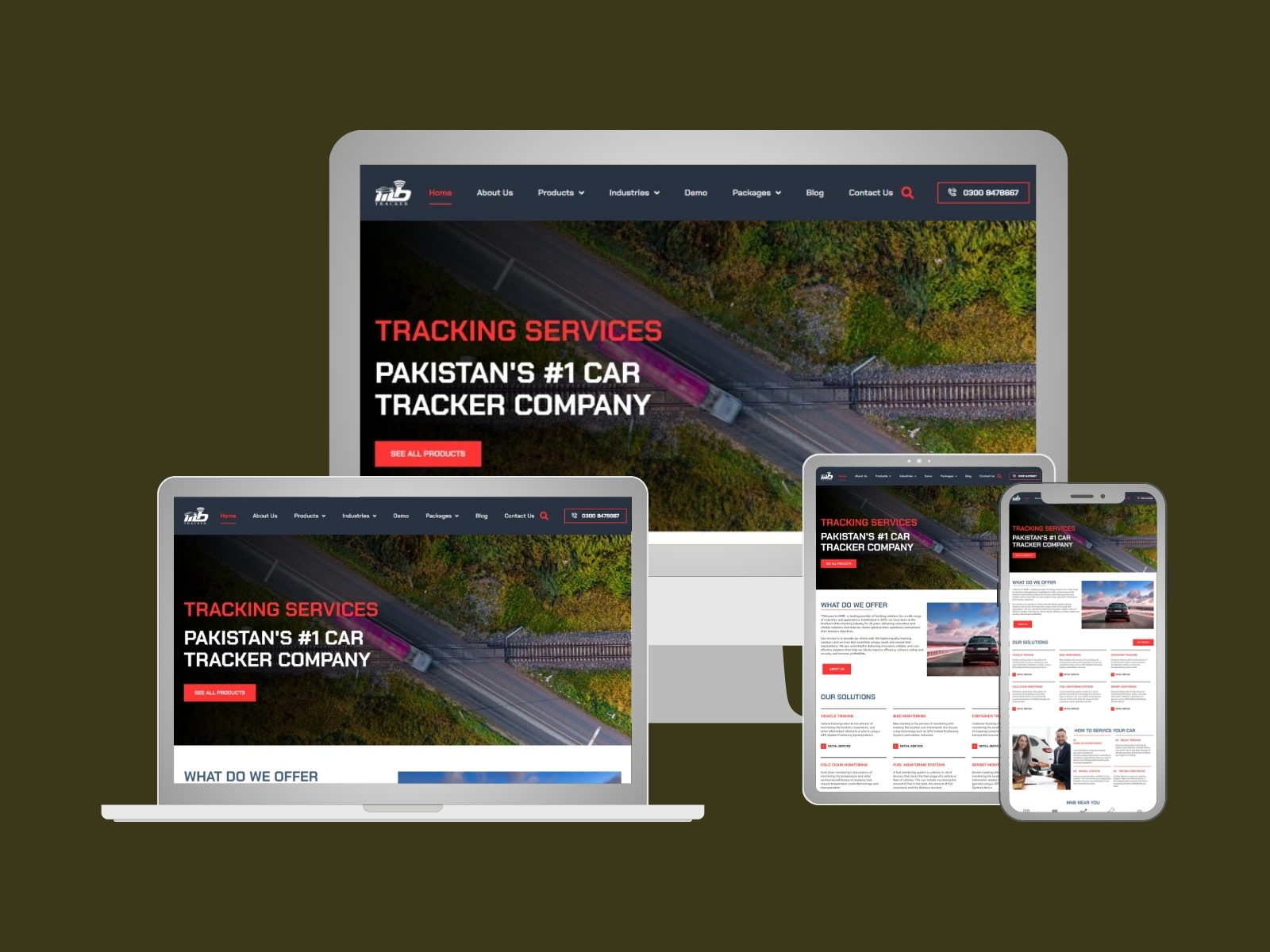 Website Development for tracking services